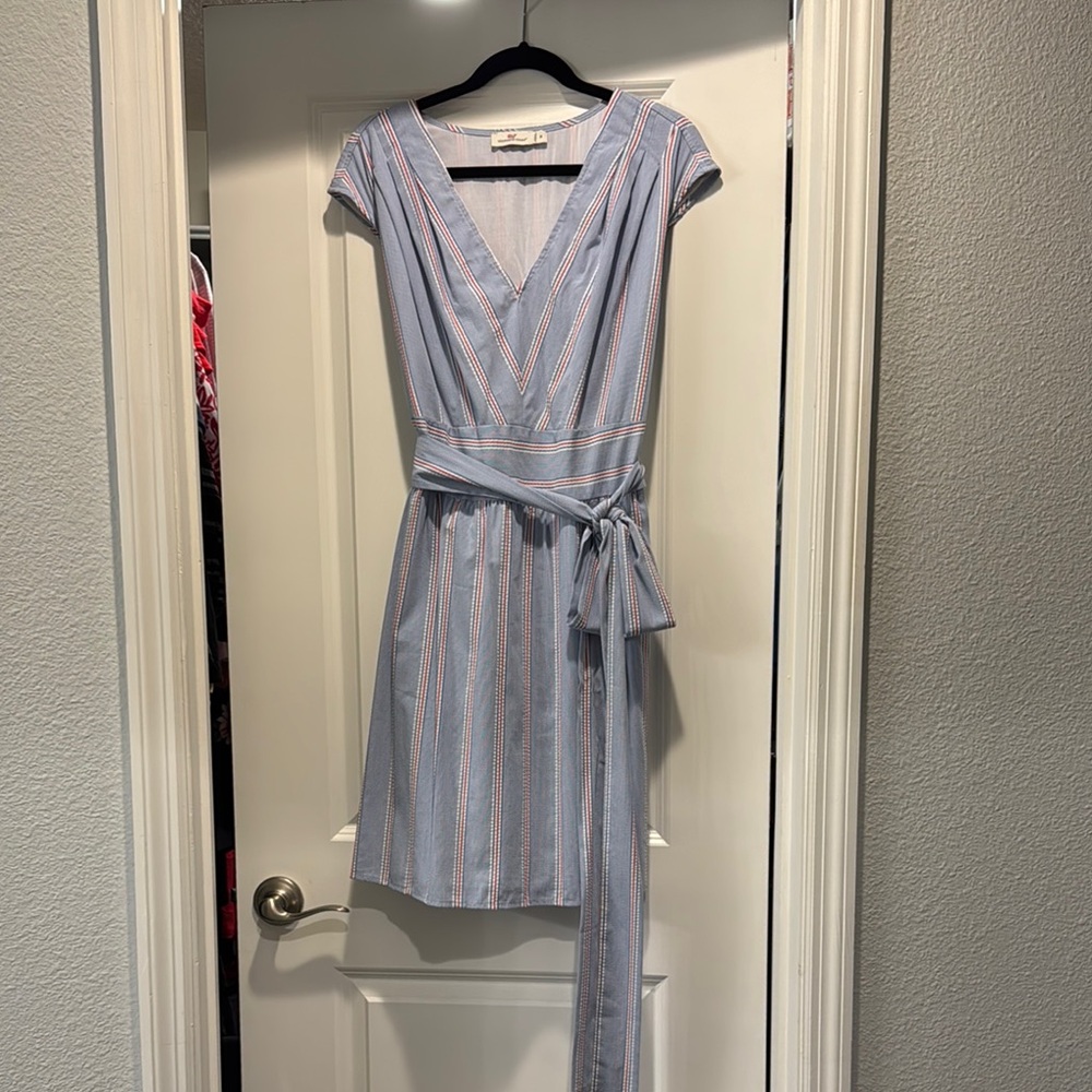 Striped Blue and White Dress
